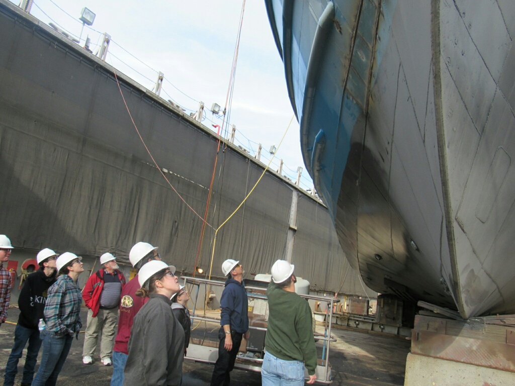 VA Bch Tech students learning about docking a vessel at LSY